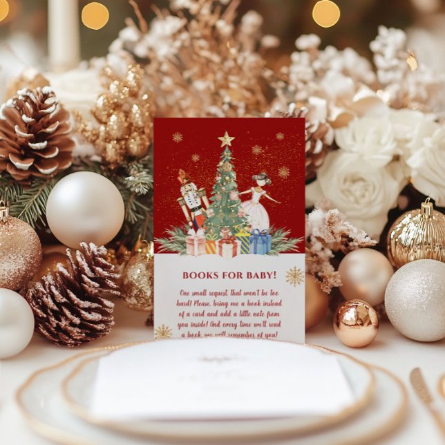 Tarjeta De Recepción Navidades desnucleadores Libros de Baby Shower par (Nutcracker Christmas Baby Shower Books for Baby Enclosure Card!)