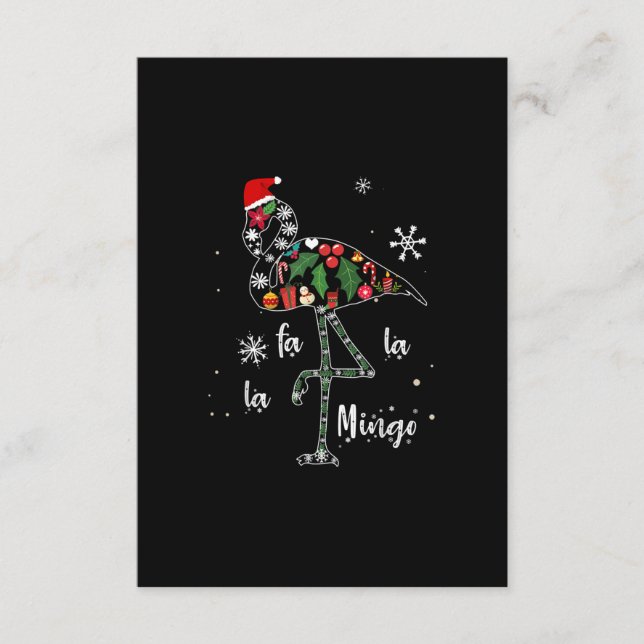 Tarjeta De Recepción Navidades divertidos de Flamingo Navidad (Anverso)