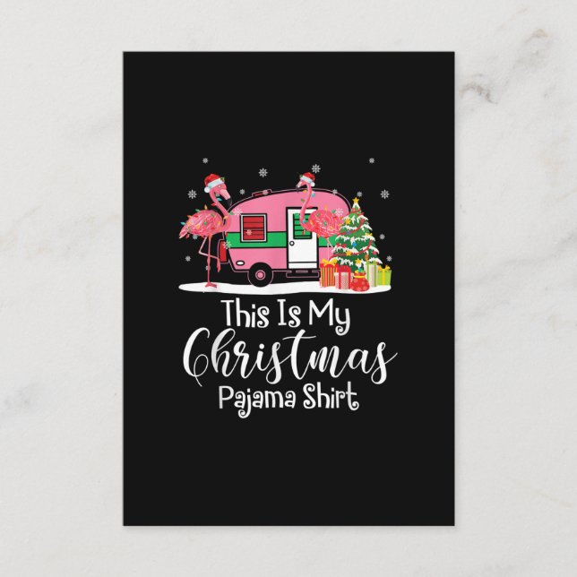 Tarjeta De Recepción Navidades divertidos Flamingo Camper Regalos (Anverso)