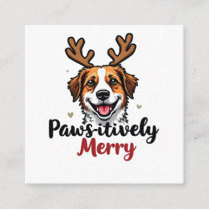 Tarjeta De Recepción Navidades divertidos y prometedores renos de perro