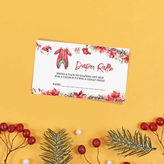Tarjeta De Recepción Navidades Feliz Pequeño Baby Shower Diaper Raffle (Subido por el creador)