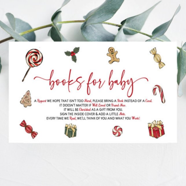 Tarjeta De Recepción Navidades festejan libros Baby Shower para bebés (Subido por el creador)