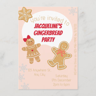 Tarjeta De Recepción Navidades Gingerbread Cookie Género Revuelta Ducha