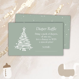 Tarjeta De Recepción Navidades Green Baby Gender Neutral Diaper Raffle