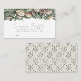 Tarjeta De Recepción Navidades Greenery Swag Diaper Ticket