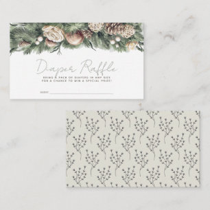 Tarjeta De Recepción Navidades Greenery Swag Diaper Ticket