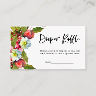 Tarjeta De Recepción Navidades Hoiiday   Diaper Raffle  Baby Shower