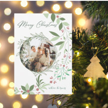 Navidades Holly Botanical Greenery Photo Navy