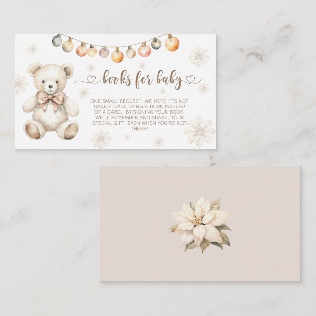 Tarjeta De Recepción Navidades libros de bebés para bebés de invierno p (Anverso / Reverso)