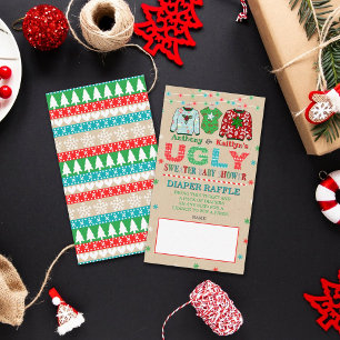 Tarjeta De Recepción Navidades más sudorosos Baby Shower Diaper Raffle