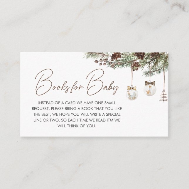Tarjeta De Recepción Navidades míos Libros de Baby Shower para bebé (Anverso)
