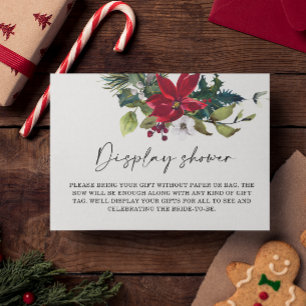 Tarjeta De Recepción Navidades Poinsettia Display ducha Bridal Shower