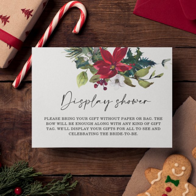 Tarjeta De Recepción Navidades Poinsettia Display ducha Bridal Shower (Subido por el creador)