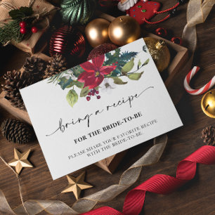 Tarjeta De Recepción Navidades Poinsettia trae una receta de ducha de n