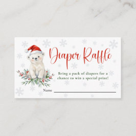 Tarjeta De Recepción Navidades Polar Bear Baby Shower Diaper Raffle