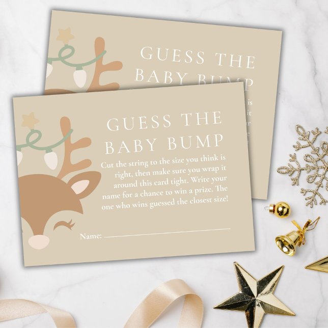 Tarjeta De Recepción Navidades Reindeer Baby Shower Baby Bump Game (Subido por el creador)