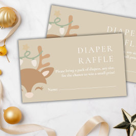 Tarjeta De Recepción Navidades reno Baby Shower Diaper Raffle
