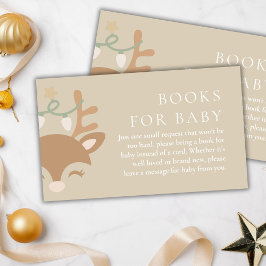 Tarjeta De Recepción Navidades renos Libros de Baby Shower para bebé