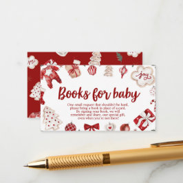 Tarjeta De Recepción Navidades rojos de invierno Libros de Baby Shower