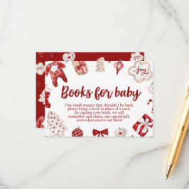 Tarjeta De Recepción Navidades rojos de invierno Libros de Baby Shower
