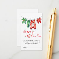 Navidades rojos Santa Baby Shower Diaper Raffle