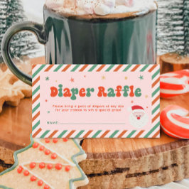 Tarjeta De Recepción Navidades rosados Baby Shower Diaper Raffle