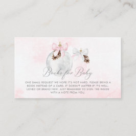 Tarjeta De Recepción Navidades rosados chicas libros para bebé