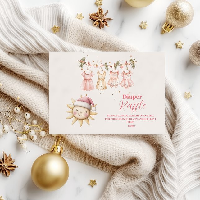 Tarjeta De Recepción Navidades rosados Clothesline Diapper Raffle (Subido por el creador)