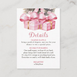 Tarjeta De Recepción Navidades rosados dan Baby Shower