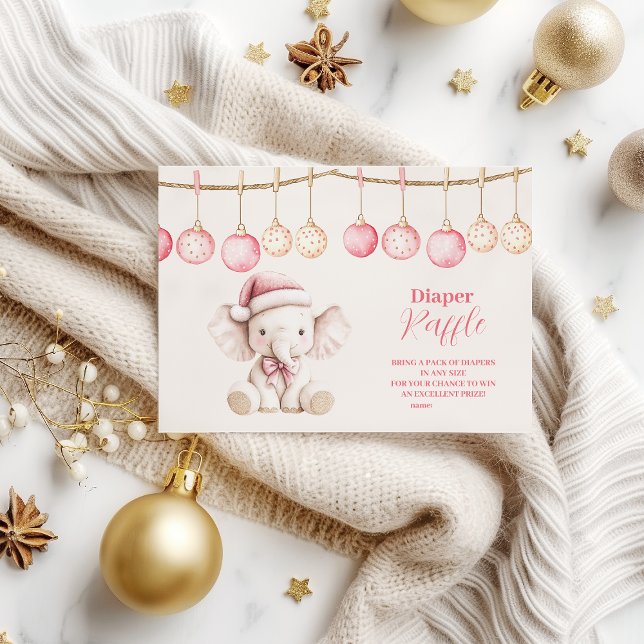 Tarjeta De Recepción Navidades rosados Elephant Baby Shower Diapper Raf (Subido por el creador)