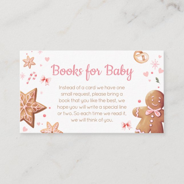 Tarjeta De Recepción Navidades rosados Pequeños libros de cocina para b (Anverso)