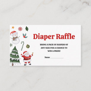 Tarjeta De Recepción Navidades Santa Baby Baby Shower Diaper Raffle
