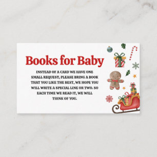 Tarjeta De Recepción Navidades Santa Baby Baby Shower Libros para el be