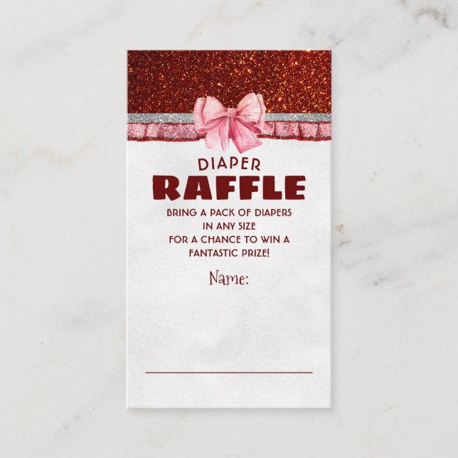 Tarjeta De Recepción Navidades Santa Baby Diaper Raffle Ticket (Anverso)