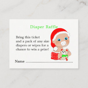 Tarjeta De Recepción Navidades Santa Baby Shower Diaper Raffle