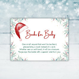 Tarjeta De Recepción Navidades Santa Hat Baby Shower Books para el bebé