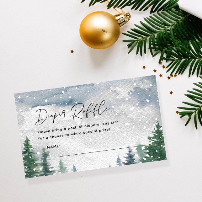 Tarjeta De Recepción Navidades Snow Mountain Winter Diaper Raffle (Subido por el creador)