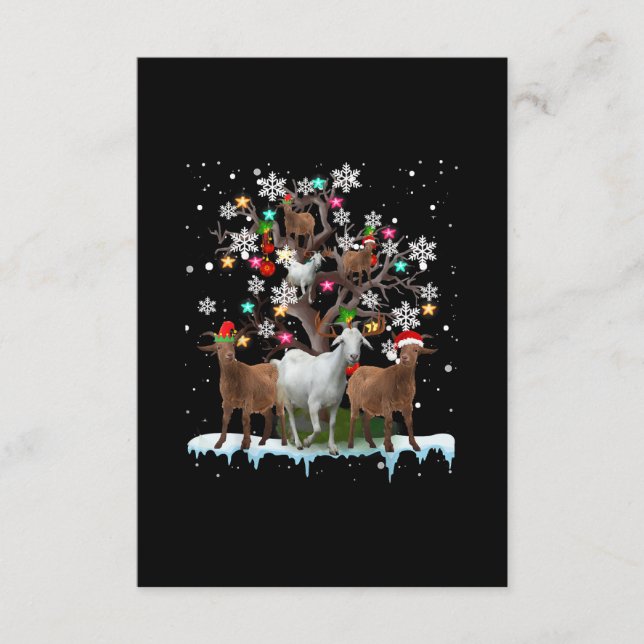 Tarjeta De Recepción Navidades van al árbol de Santa Goat Lover (Anverso)