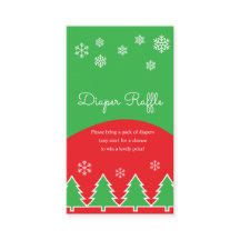 Navidades verdes rojos Diaper Raffle Festividad