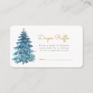 Tarjeta De Recepción Navidades Watercolor Baby Shower Diaper Raffle
