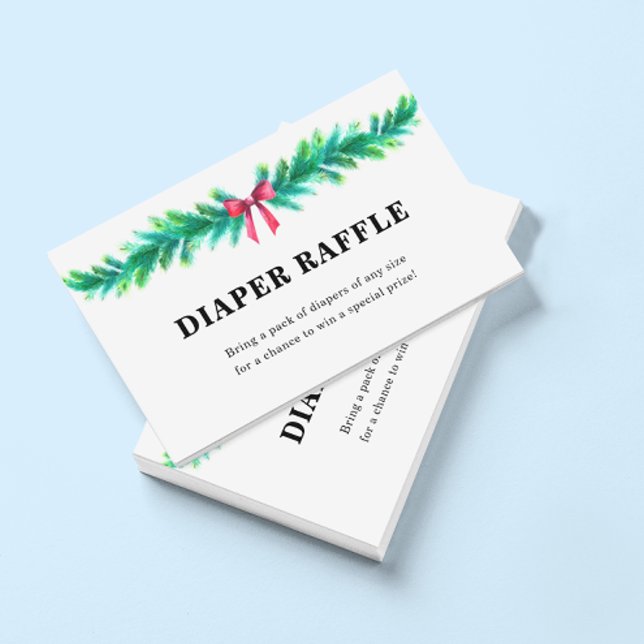 Tarjeta De Recepción Navidades Winter Diaper Raffle Baby Shower (Subido por el creador)