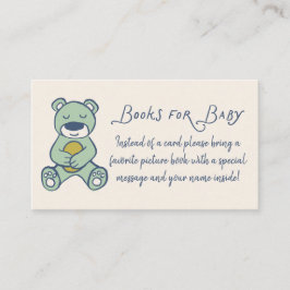 Tarjeta De Recepción Navy and Mint Doodle Teddy Bear Book Request