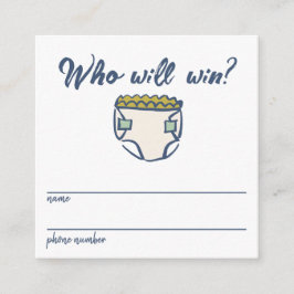 Tarjeta De Recepción Navy Blue Doodle Baby Diaper Raffle Entry Card