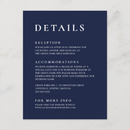 Tarjeta De Recepción Navy Blue Modern Minimalista Elegant