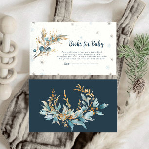 Tarjeta De Recepción Navy Gold Baby Está Afuera Hace Frío Libros Boleto