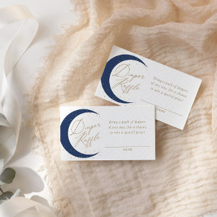 Tarjeta De Recepción Navy Moon Baby Shower Diaper Raffle