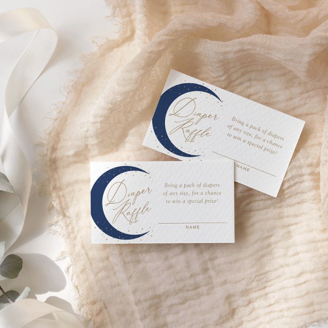 Tarjeta De Recepción Navy Moon Baby Shower Diaper Raffle (Subido por el creador)