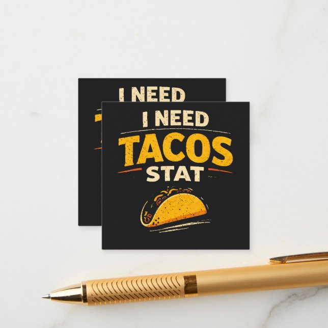 Tarjeta De Recepción Necesito Tacos Ya (Anverso/Reverso In Situ)