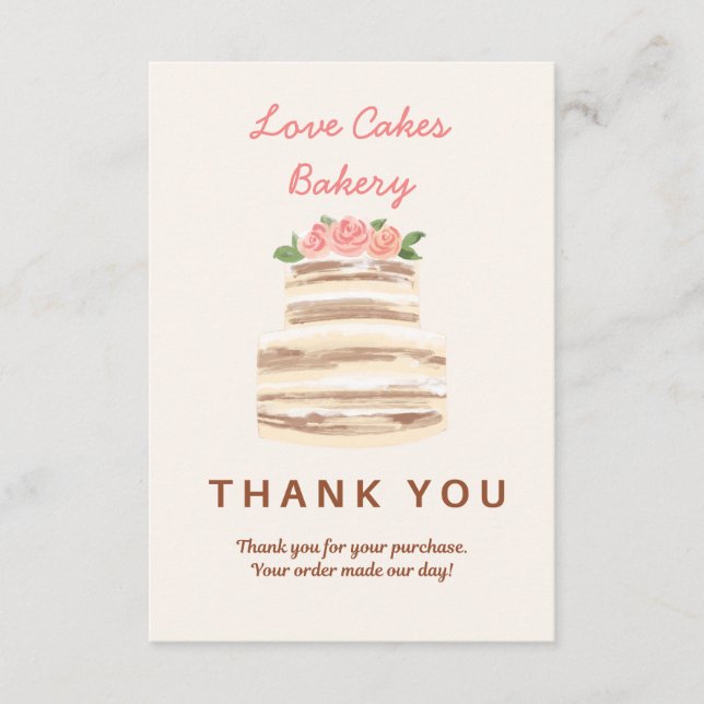 Tarjeta De Recepción Negocio de Pastel de Boda (Anverso)