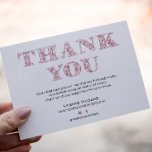 TARJETA DE RECEPCIÓN NEGOCIOS GRACIAS AL ELEGANTE LOGO DE PINK SWIRL<br><div class="desc">Desliza esta tarjeta de tipografía moderna a tu cliente para mandar un mensaje especial GRACIAS con estilo y dar una impresión profesional y lucir distintivo. Este diseño presenta un mensaje de "gracias", de color ROSA, ELEGANTE y DECORADO CON ESPÍAS, con texto personalizado para el nombre de negocio y el contacto...</div>